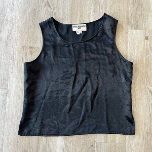 Womens Nina Massini Black Slick Tank Top - 14